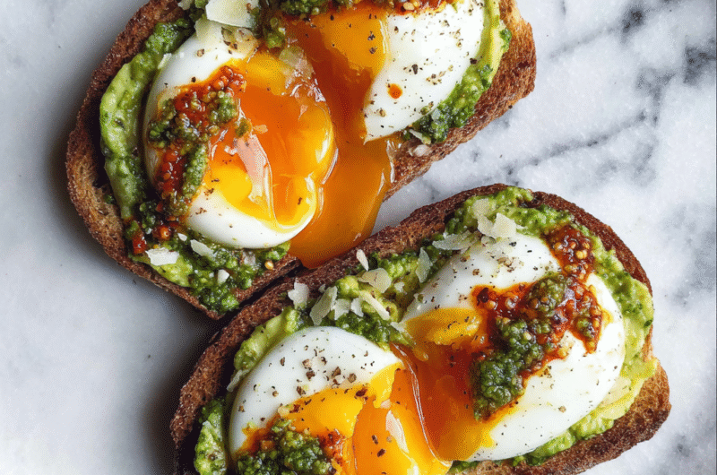 Jammy Egg, Avocado & Pesto Toast