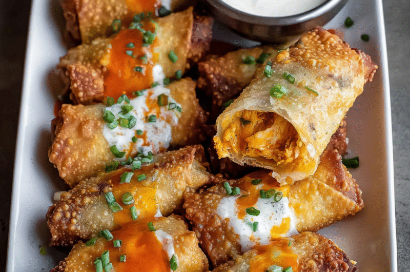 Buffalo Chicken Egg Rolls | Crispy, Spicy, and Homemade