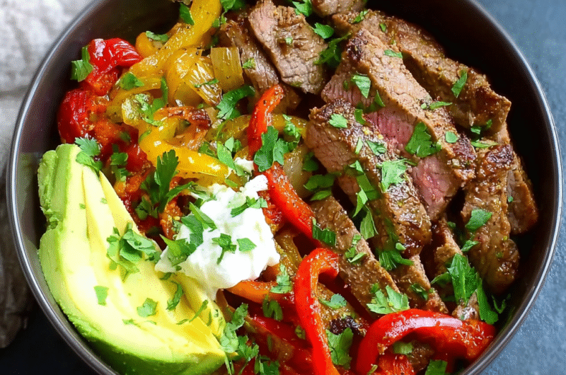 High-Protein Steak Fajita Bowl | Low-Carb & Flavor-Packed