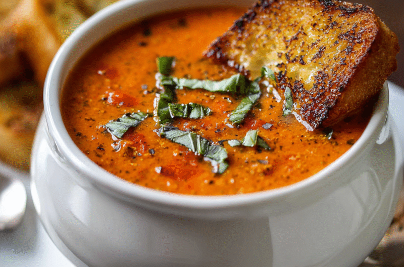 Roasted Tomato Basil Soup | Cozy & Flavorful Homemade Recipe