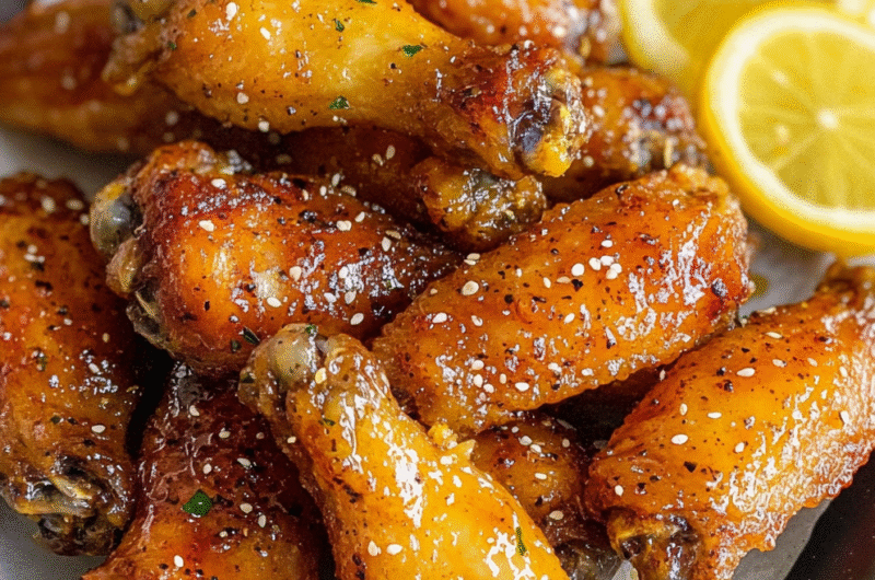 Crispy Honey Lemon Pepper Wings | Sweet, Tangy & Extra Crispy