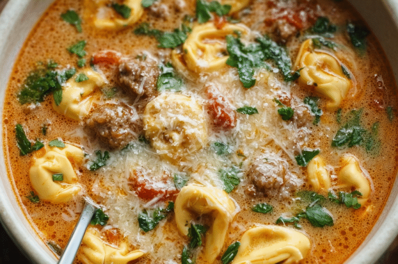 Hearty Sausage Tortellini Soup