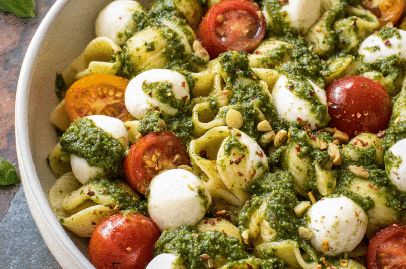 Irresistible Pesto Mozzarella Pasta Salad | Quick & Flavorful