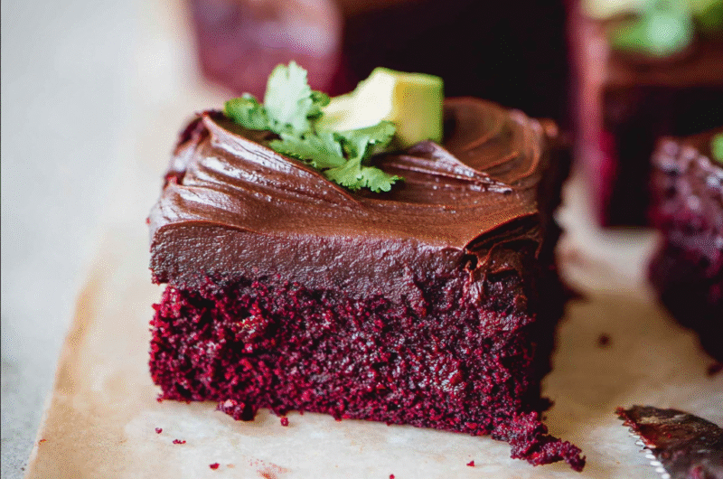 Fudgy Vegan Beetroot Brownies with Avocado Chocolate Frosting | Rich & Healthy Dessert